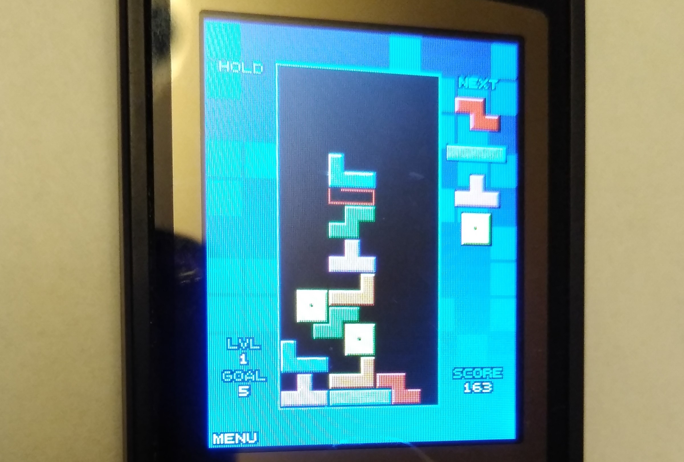 Tetris on an old flip phone