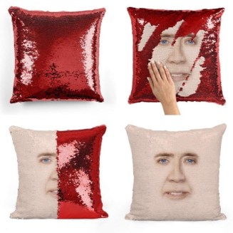 Nicolas Cage Glitter Pillow